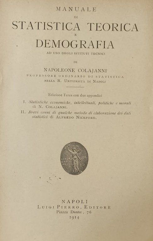 MANUALE DI STATISTICA TEORICA E DEMOGRAFIA AD USO DEGLI ISTITUTI …