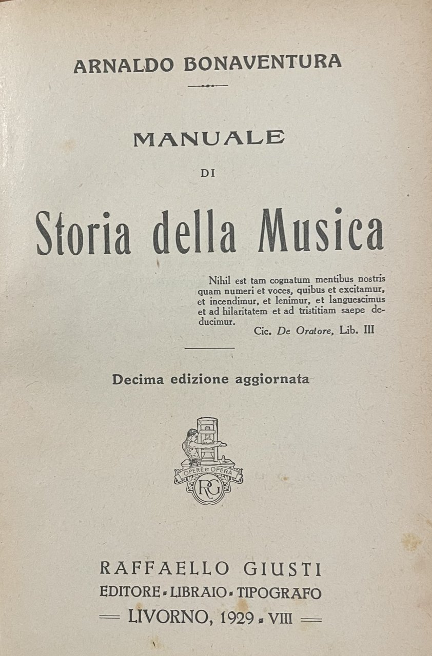 MANUALE DI STORIA DELLA MUSICA