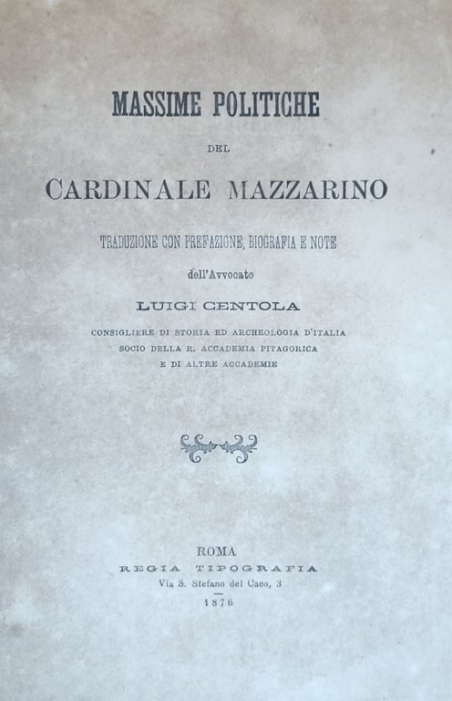 MASSIME POLITICHE DEL CARDINALE MAZZARINO