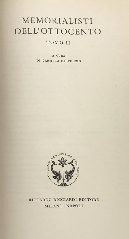 MEMORIALISTI DELL'OTTOCENTO