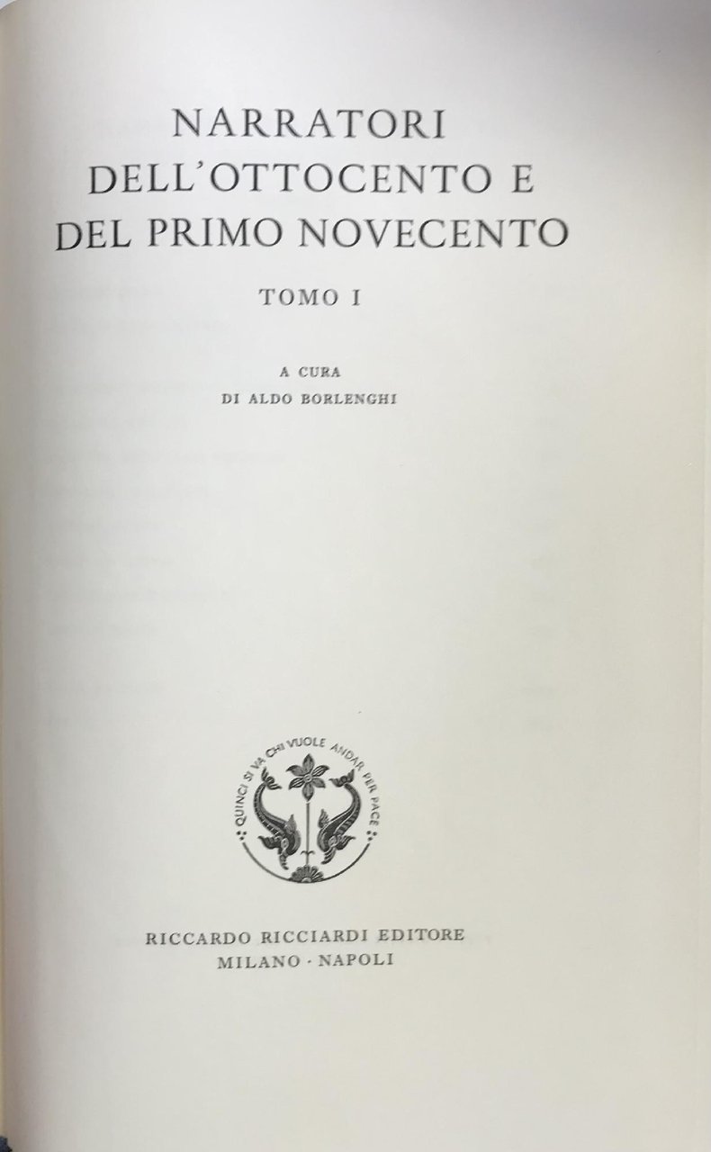 NARRATORI DELL'OTTOCENTO E DEL PRIMO NOVECENTO