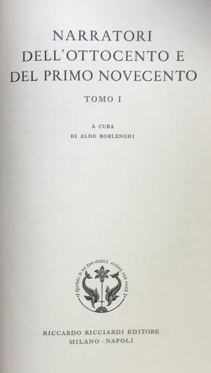 NARRATORI DELL'OTTOCENTO E DEL PRIMO NOVECENTO