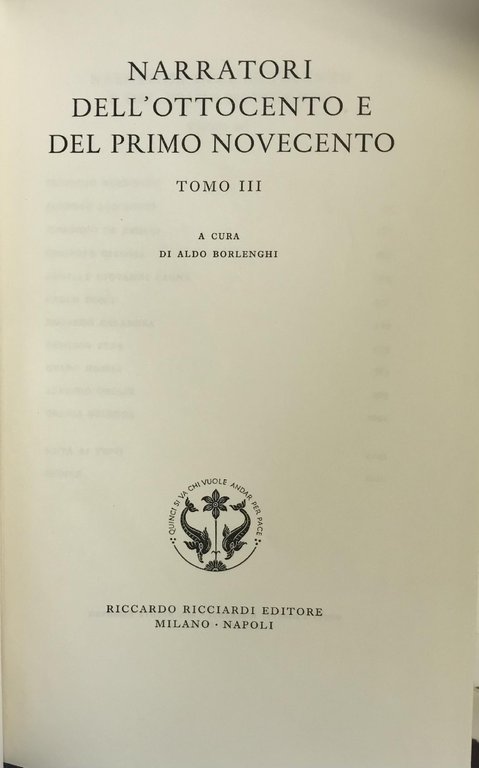 NARRATORI DELL'OTTOCENTO E DEL PRIMO NOVECENTO