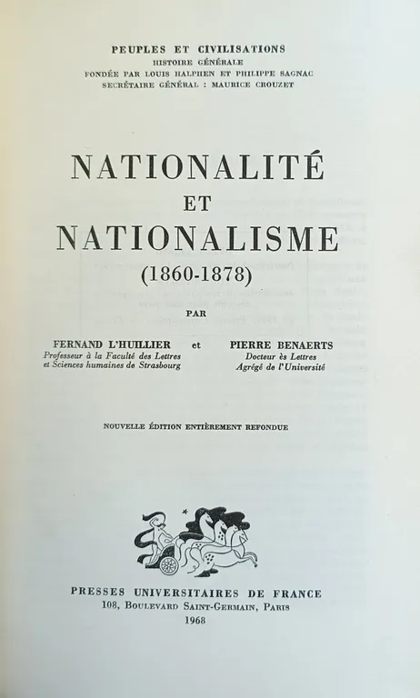 NATIONALITE ET NATIONALISME (1860 - 1878)