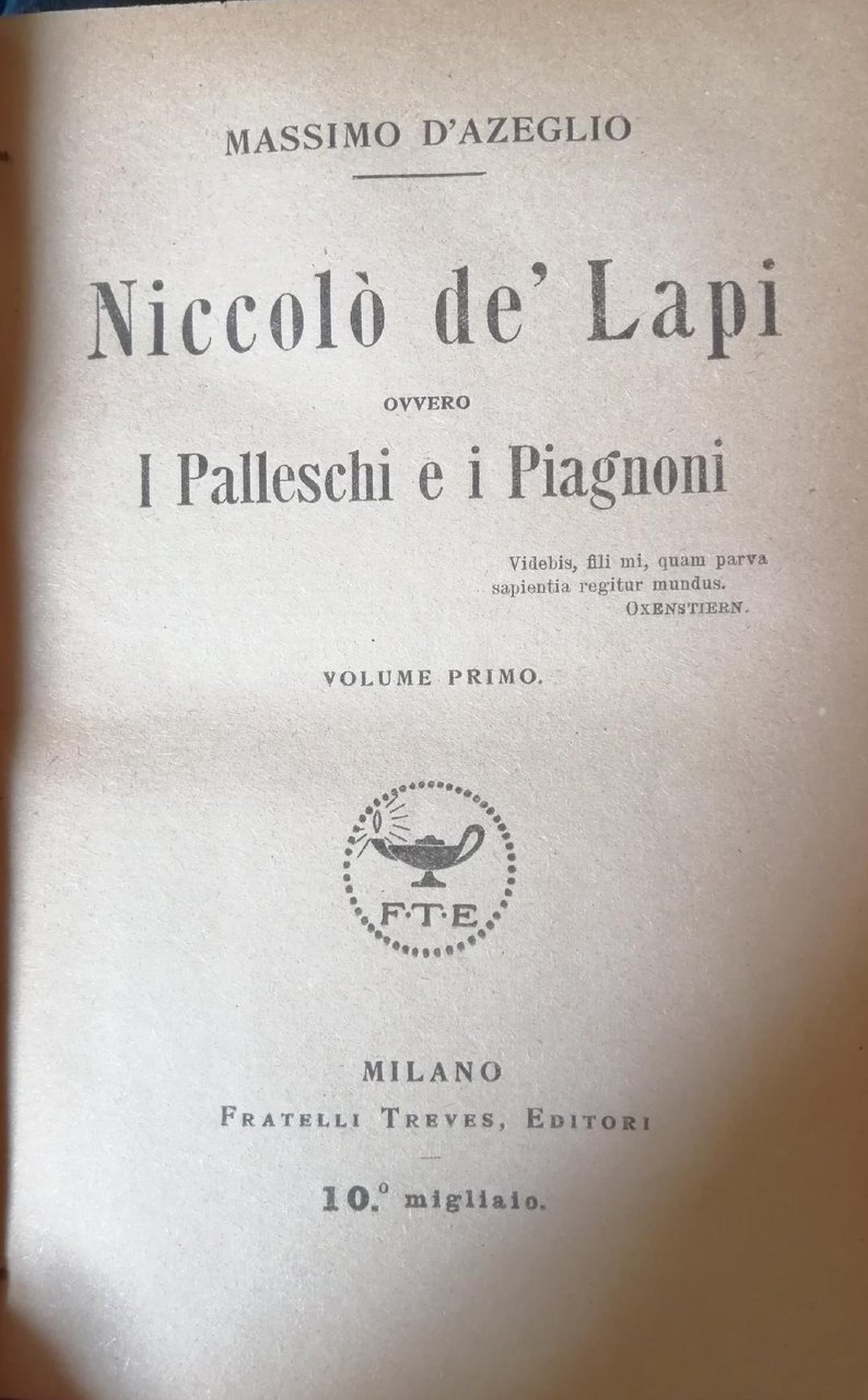 NICCOLO' DE' LAPI OVVERO I PALLESCHI E I PIAGNONI