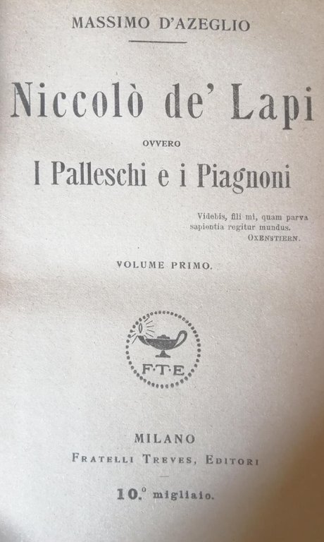 NICCOLO' DE' LAPI OVVERO I PALLESCHI E I PIAGNONI