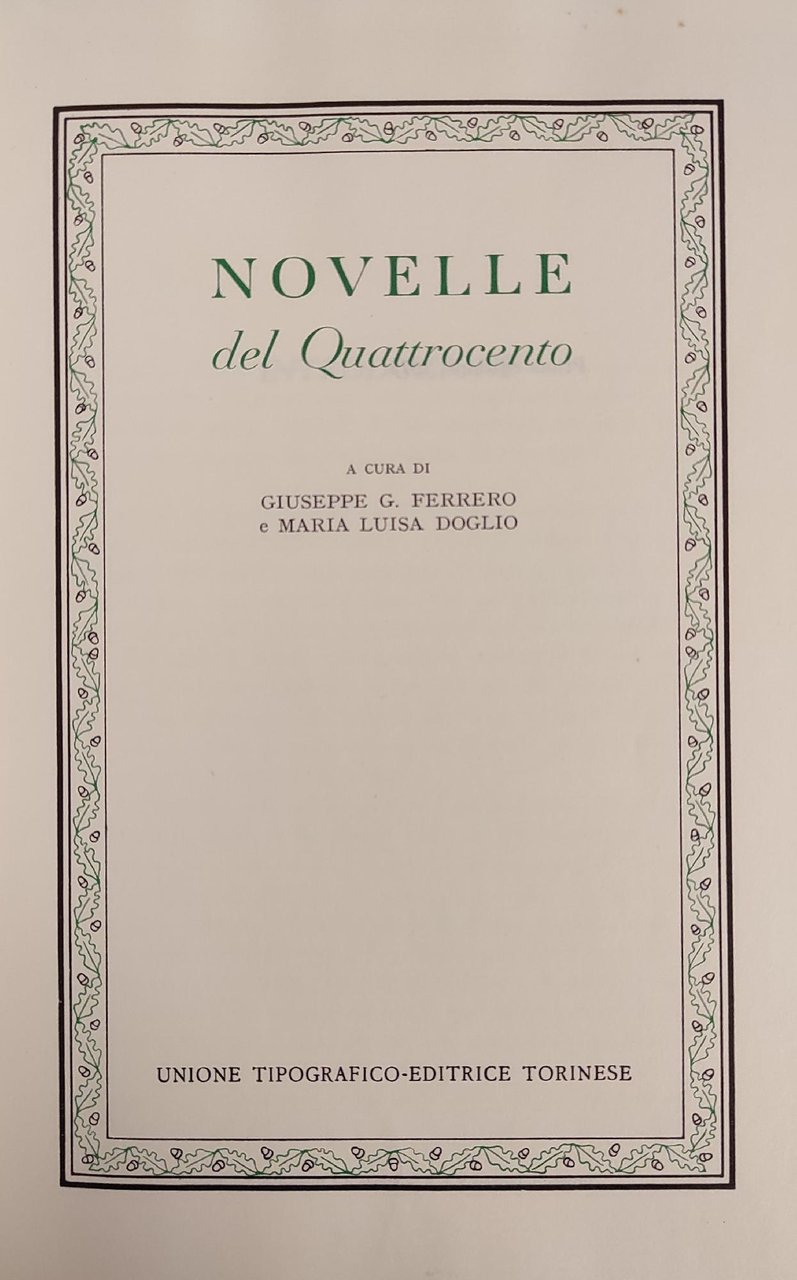 NOVELLE DEL QUATTROCENTO