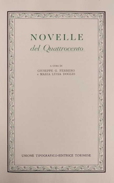 NOVELLE DEL QUATTROCENTO