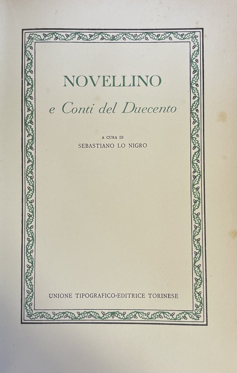 NOVELLINO E CONTI DEL DUECENTO