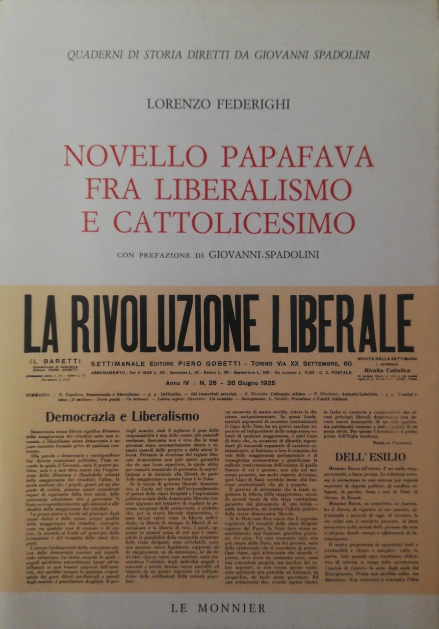 NOVELLO PAPAFAVA FRA LIBERALISMO E CATTOLICESIMO