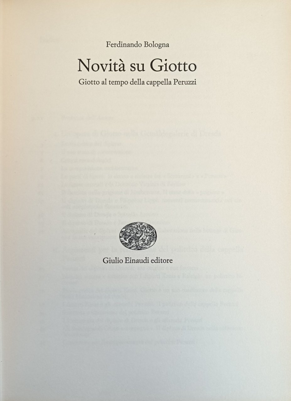 NOVITÀ SU GIOTTO. GIOTTO AL TEMPO DELLA CAPPELLA PERUZZI