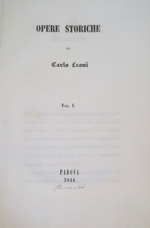 OPERE STORICHE