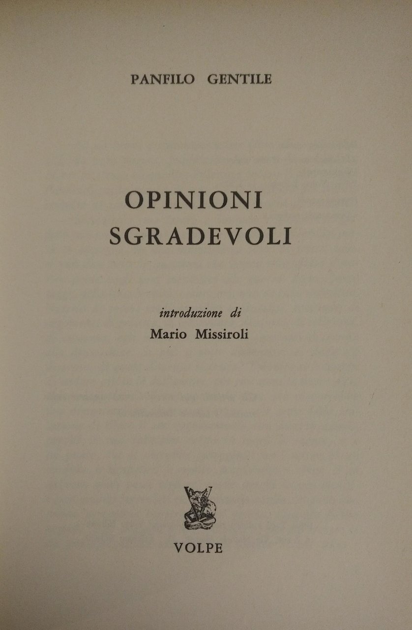 OPINIONI SGRADEVOLI