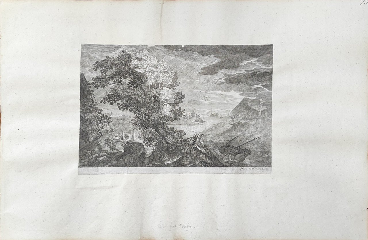 PAESAGGIO CON MARE IN TEMPESTA