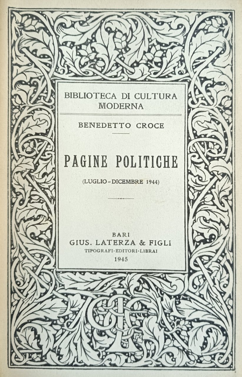 PAGINE POLITICHE (LUGLIO - DICEMBRE 1944)