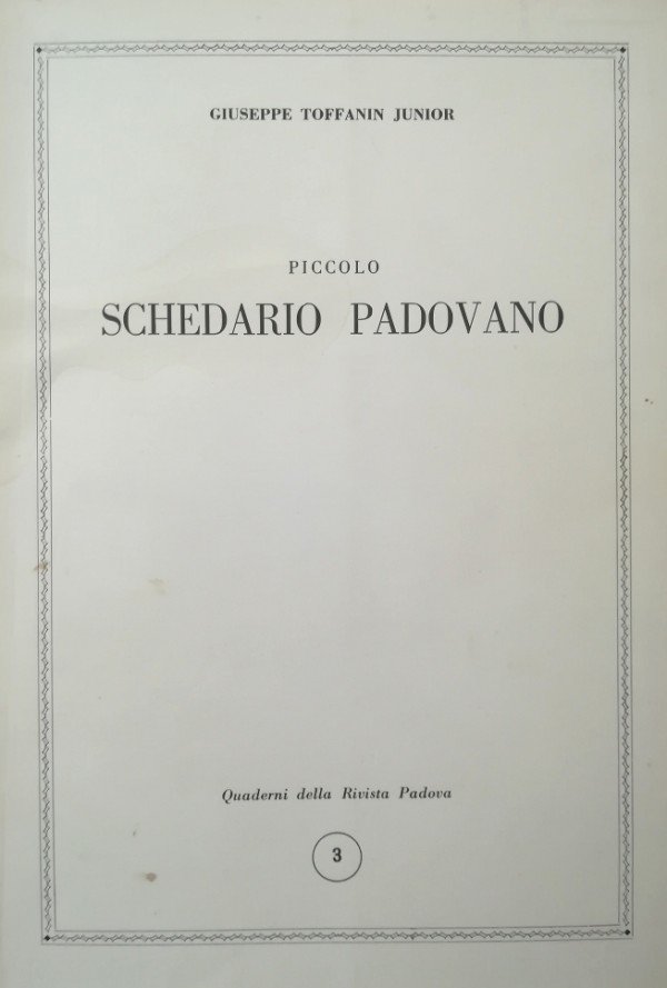 PICCOLO SCHEDARIO PADOVANO