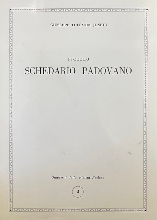 PICCOLO SCHEDARIO PADOVANO