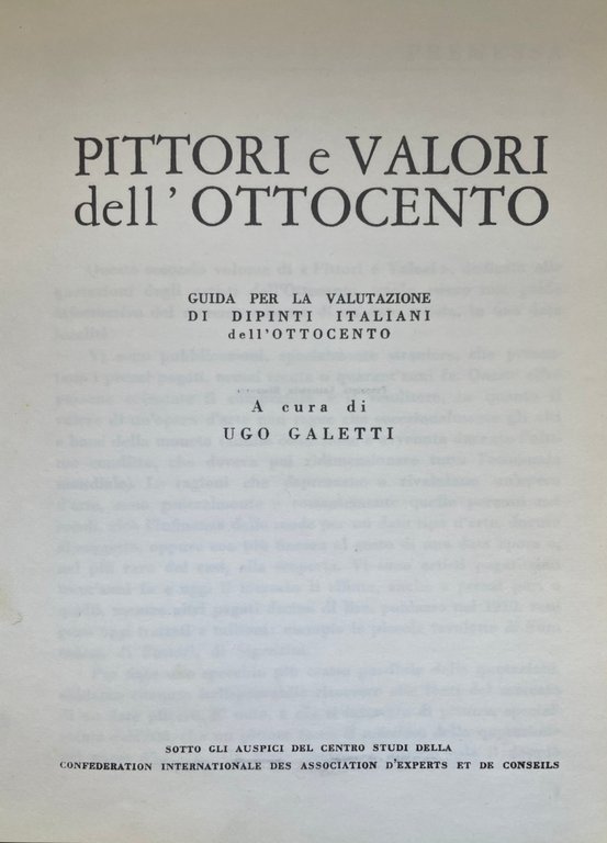PITTORI E VALORI DELL'OTTOCENTO. GUIDA PER LA VALUTAZIONE DI DIPINTI …