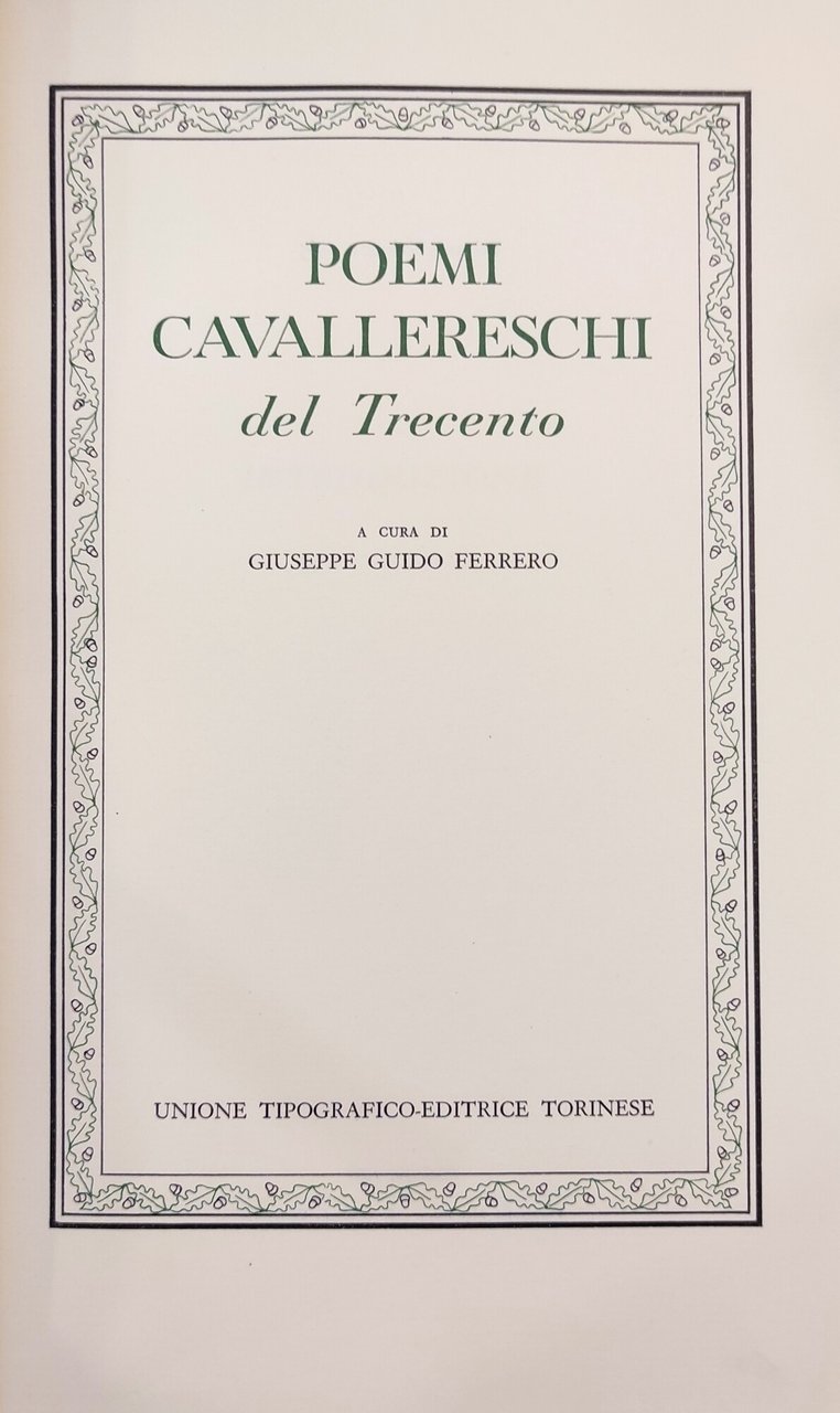 POEMI CAVALLERESCHI DEL TRECENTO