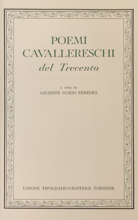 POEMI CAVALLERESCHI DEL TRECENTO