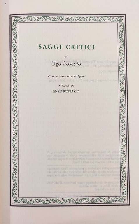 POESIE E PROSE D'ARTE seguito da SAGGI CRITICI