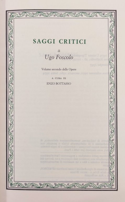 POESIE E PROSE D'ARTE seguito da SAGGI CRITICI