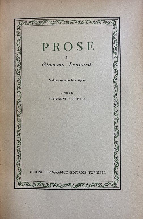 POESIE seguito da PROSE