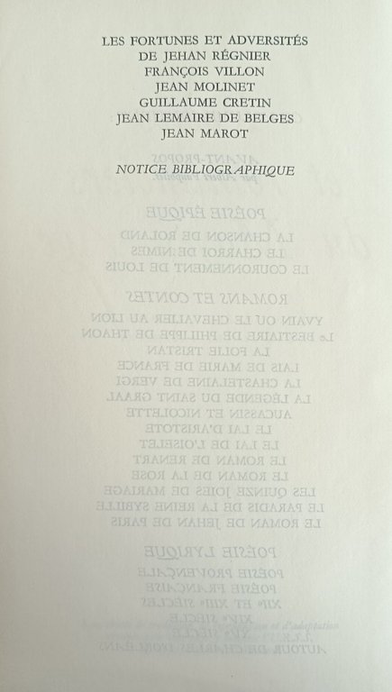 POETES ET ROMANCIERS DU MOYEN AGE