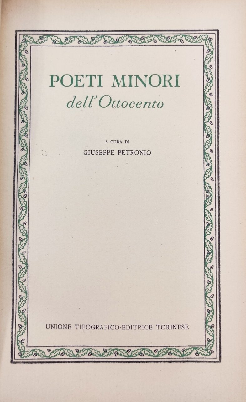 POETI MINORI DELL' OTTOCENTO