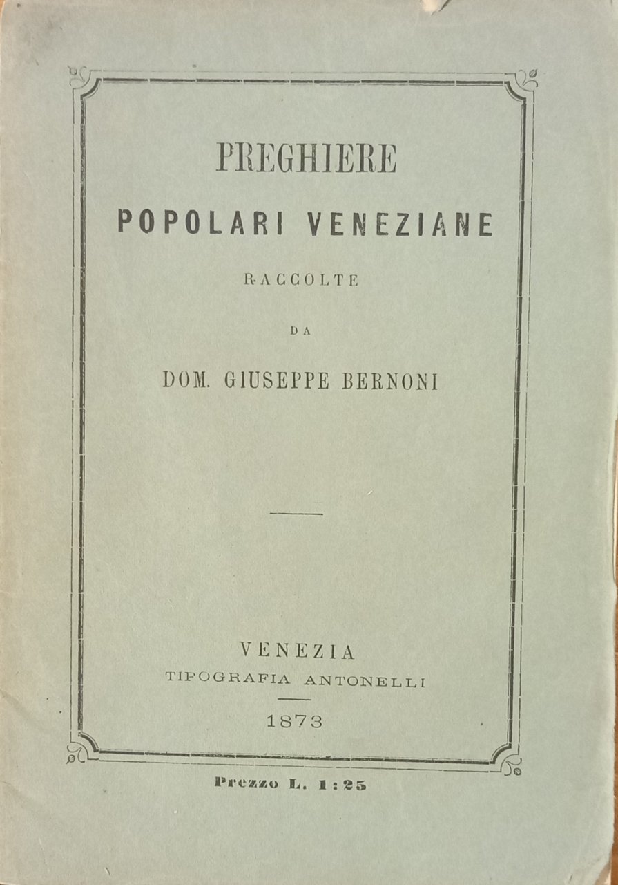 PREGHIERE POPOLARI VENEZIANE