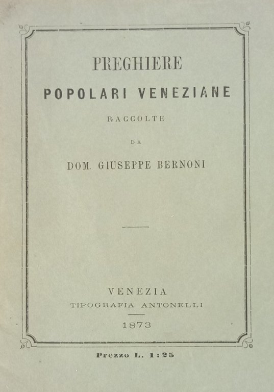 PREGHIERE POPOLARI VENEZIANE