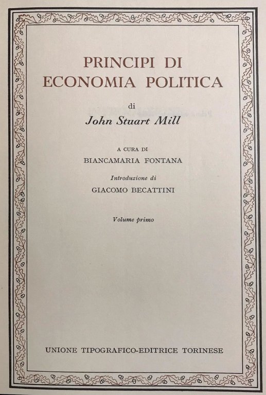 PRINCIPI DI ECONOMIA POLITICA