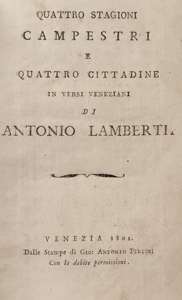 QUATTRO STAGIONI E QUATTRO CITTADINE IN VERSI VENEZIANI