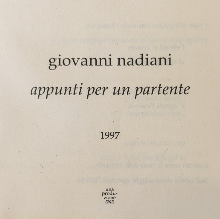 RACCOLTA DA NON PERDERE. COLLANA DI ESPERIENZE LETTERARIE N. 1