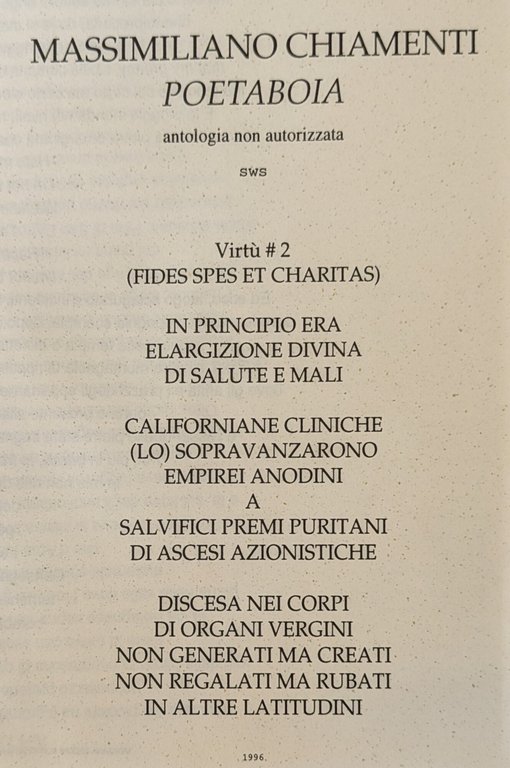 RACCOLTA DA NON PERDERE. COLLANA DI ESPERIENZE LETTERARIE N. 1