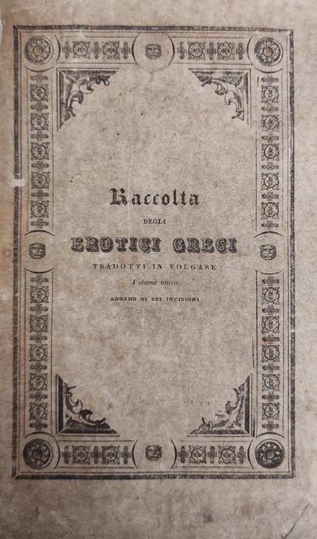 RACCOLTA DEGLI EROTICI GRECI