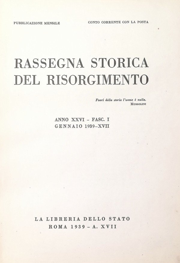 RASSEGNA STORICA DEL RISORGIMENTO