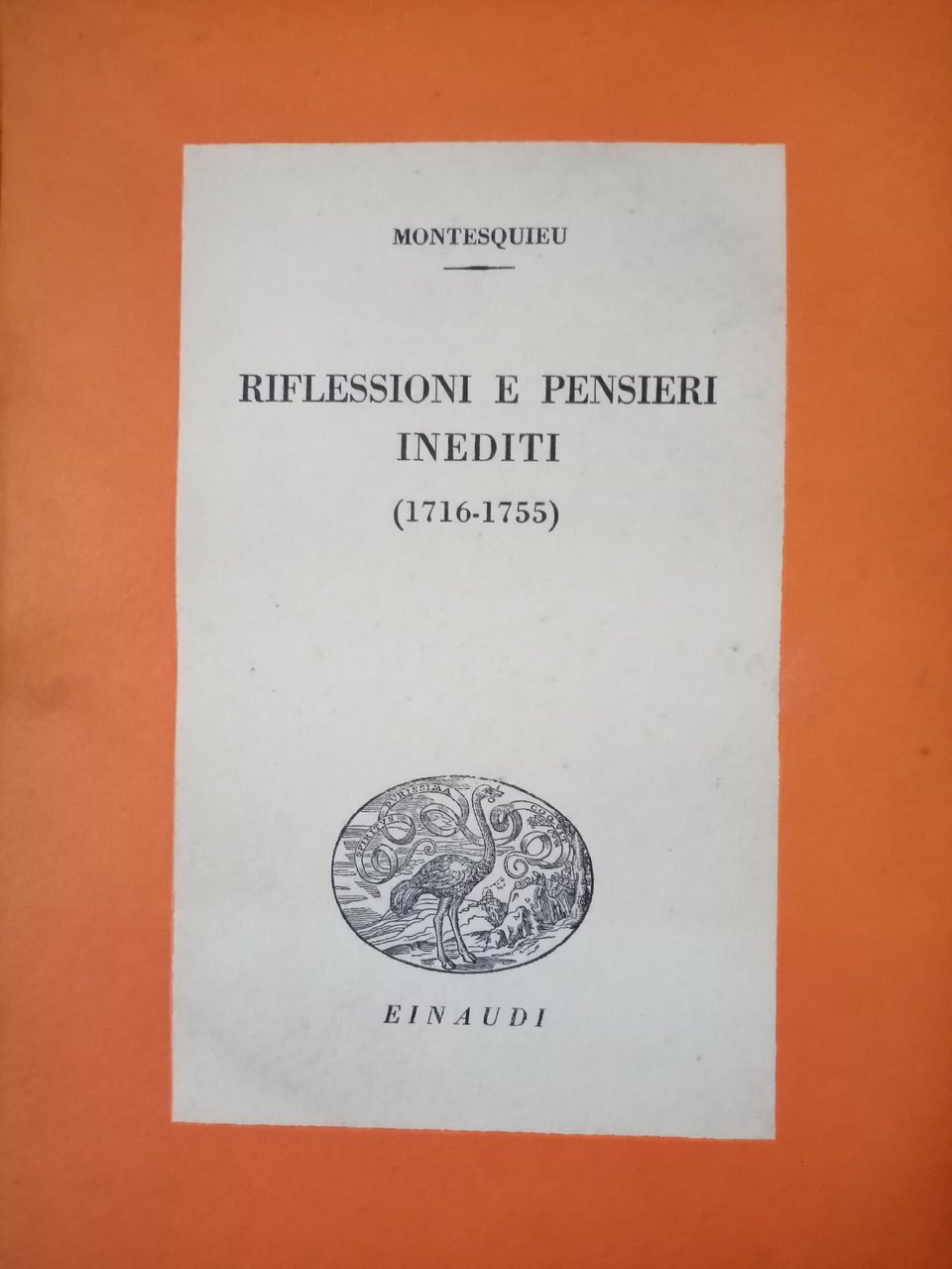 RIFLESSIONI E PENSIERI INEDITI: 1716-1755