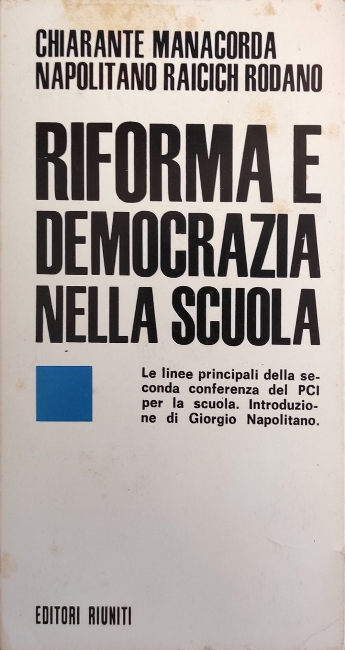 RIFORMA E DEMOCRAZIA NELLA SCUOLA