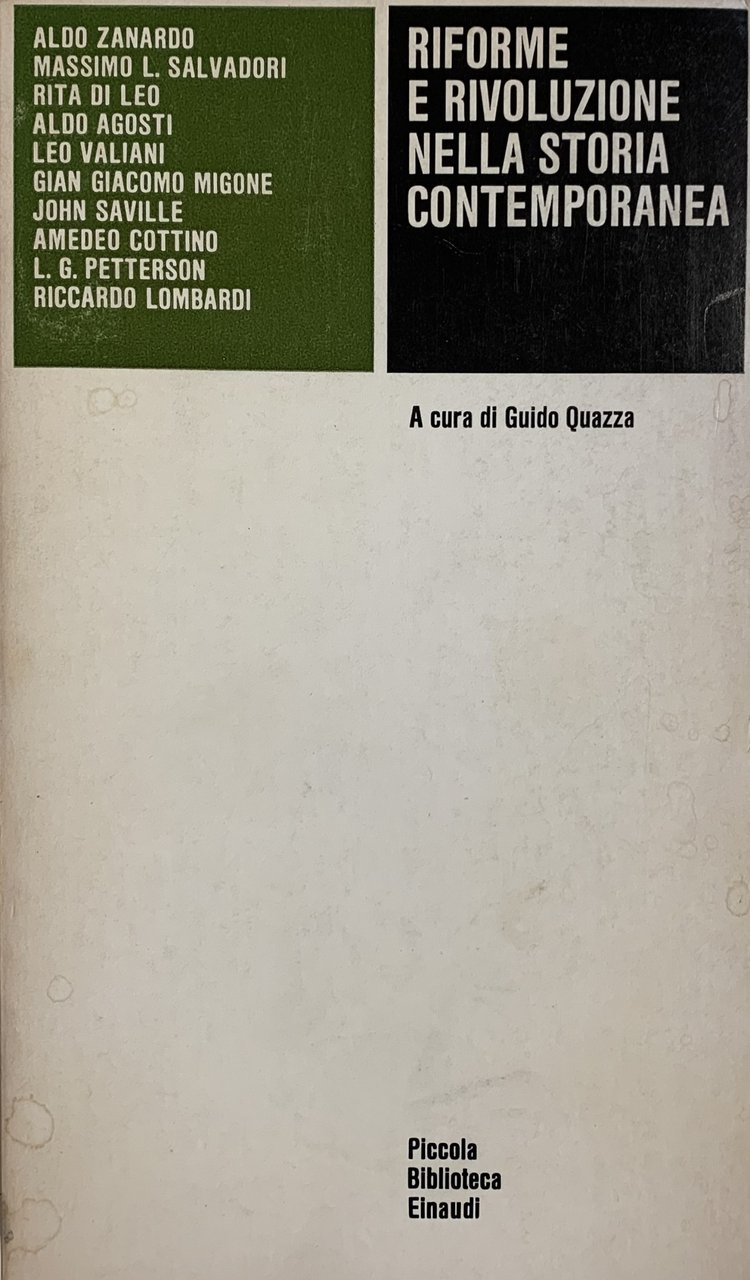 RIFORME E RIVOLUZIONE NELLA STORIA CONTEMPORANEA