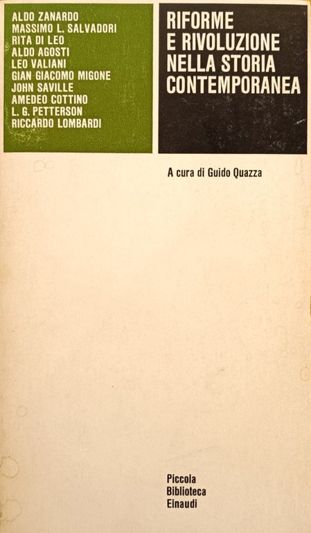 RIFORME E RIVOLUZIONE NELLA STORIA CONTEMPORANEA