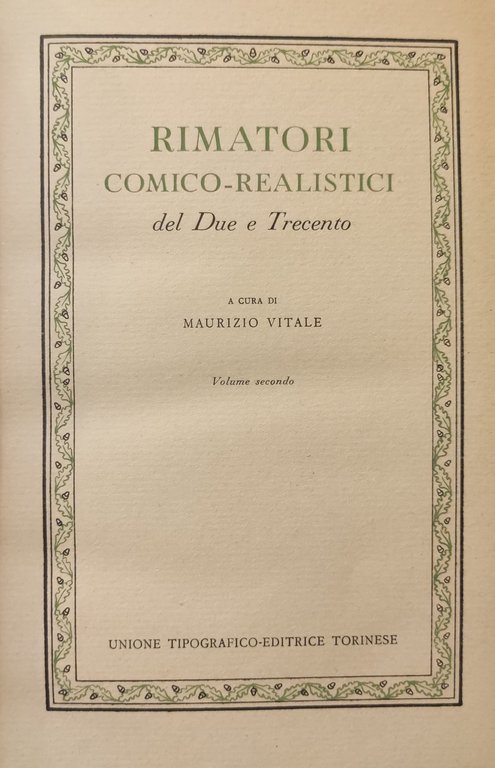 RIMATORI COMICO-REALISTICI DEL DUE E TRECENTO