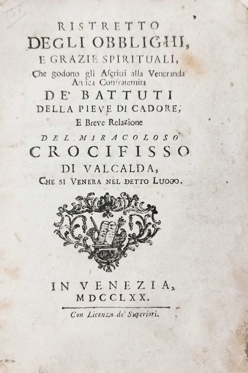 RISTRETTO DEGLI OBBLIGHI, E GRAZIE SPIRITUALI CHE GODONO GLI ASCRITTI …