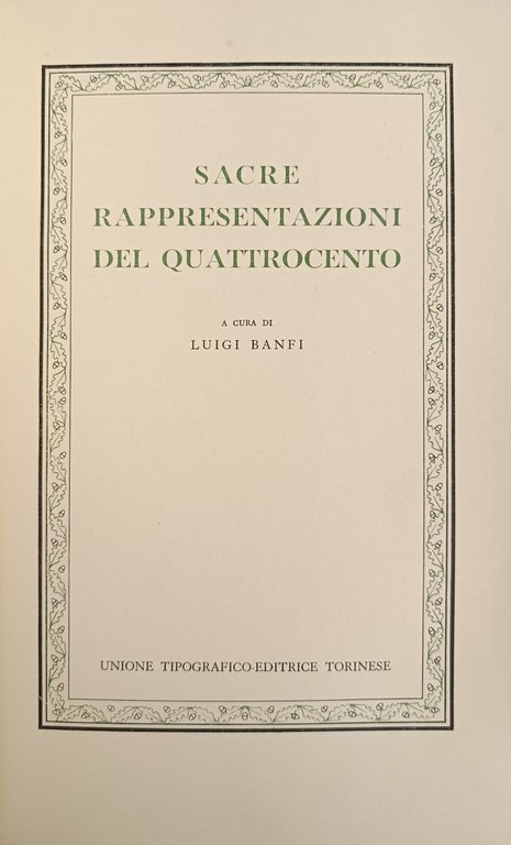 SACRE RAPPRESENTAZIONI DEL QUATTROCENTO