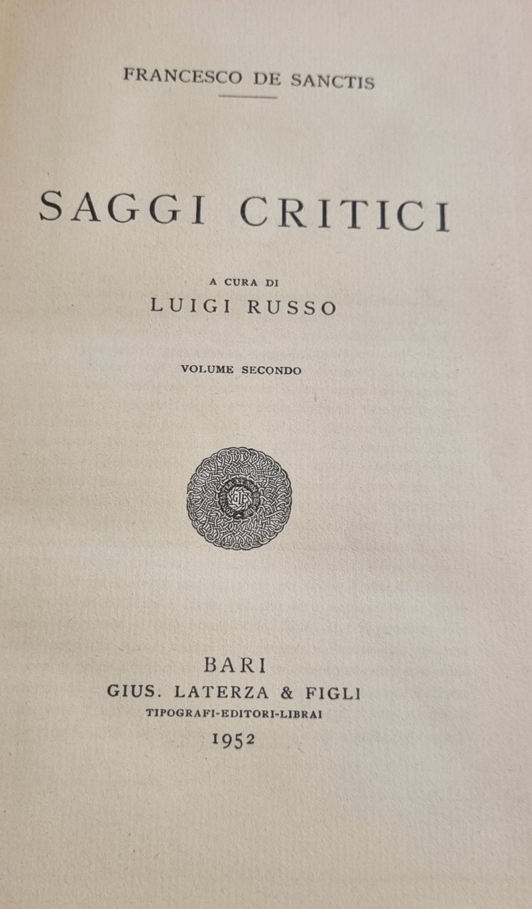 SAGGI CRITICI