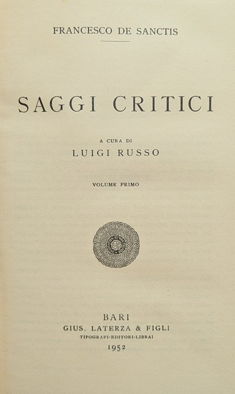 SAGGI CRITICI