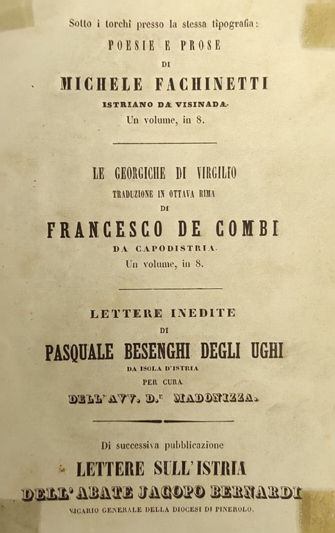 SAGGIO DI BIBLIOGRAFIA ISTRIANA PUBBLICATO A SPESE DI UNA SOCIETA' …