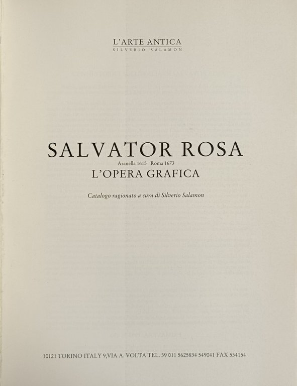 SALVATOR ROSA. L'OPERA GRAFICA