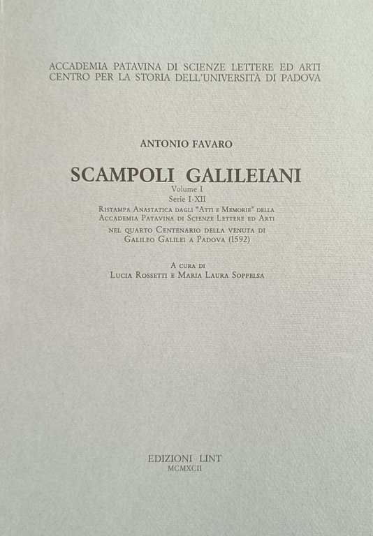 SCAMPOLI GALILEIANI. VOLUME I. SERIE I-XII