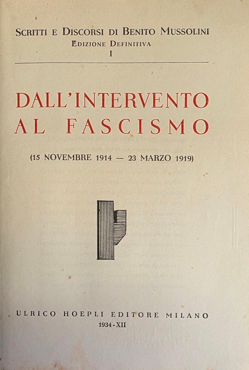 SCRITTI E DISCORSI DELL' IMPERO